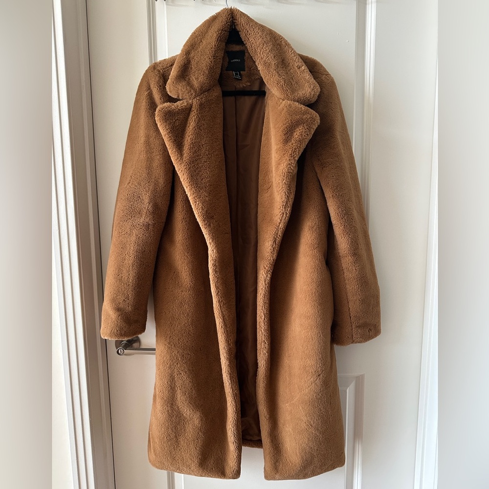 F21 Brown Teddy Trench Coat